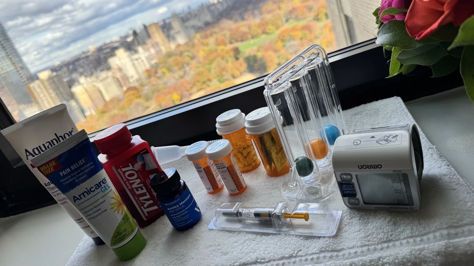 Hotel recovery supplies prepared for a surgical client